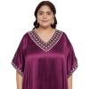 imageCaftans for Women Satin Silk Embroidery Long Kaftan Plus Size Beach Cover Ups Embroidered Maxi Dresses for LadiesPurple Passion
