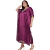 imageCaftans for Women Satin Silk Embroidery Long Kaftan Plus Size Beach Cover Ups Embroidered Maxi Dresses for LadiesPurple Passion