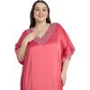 imageCaftans for Women Satin Silk Embroidery Long Kaftan Plus Size Beach Cover Ups Embroidered Maxi Dresses for LadiesSugar Coral