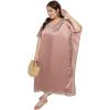 imageCaftans for Women Satin Silk Embroidery Long Kaftan Plus Size Beach Cover Ups Embroidered Maxi Dresses for LadiesWithered Rose
