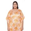 imageGypsie Blu Satin Nightgown for Women Printed Silky Mini Nighty Short Caftan V Neck Solid Sleepwear