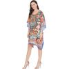 imageGypsie Blu Womens Short Kaftan Plus Size Short Loose Tunic Casual Kimono Mini Beach Dress Multicolor Leopard
