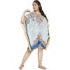 imageOussum African Dashiki Caftan Tunic Tops Kimono Dress Summer Evening Plus Size Kaftan CoverUp for WomenSky Blue