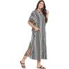 imageOussum Kaftan Plus Size Women Dress Button Down Kimono Side Slit Maxi Dresses Two Side Pocket Caftan for Casual WearBlack Buttons Maxi Kaftans