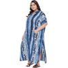 imageOussum Kaftan Plus Size Women Dress Button Down Kimono Side Slit Maxi Dresses Two Side Pocket Caftan for Casual WearBlue