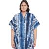 imageOussum Kaftan Plus Size Women Dress Button Down Kimono Side Slit Maxi Dresses Two Side Pocket Caftan for Casual WearBlue