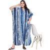 imageOussum Kaftan Plus Size Women Dress Button Down Kimono Side Slit Maxi Dresses Two Side Pocket Caftan for Casual WearBlue