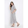 imageOussum Kaftan Plus Size Women Dress Button Down Kimono Side Slit Maxi Dresses Two Side Pocket Caftan for Casual WearGreyish Buttons Maxi Kaftans