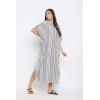 imageOussum Kaftan Plus Size Women Dress Button Down Kimono Side Slit Maxi Dresses Two Side Pocket Caftan for Casual WearGreyish Buttons Maxi Kaftans