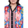 imageOussum Kaftan Plus Size Women Dress Button Down Kimono Side Slit Maxi Dresses Two Side Pocket Caftan for Casual WearMulti Abstract