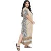imageOussum Kaftan Plus Size Women Dress Button Down Kimono Side Slit Maxi Dresses Two Side Pocket Caftan for Casual WearMulti Striped