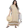 imageOussum Kaftan Plus Size Women Dress Button Down Kimono Side Slit Maxi Dresses Two Side Pocket Caftan for Casual WearMulti Striped