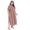 imageOussum Kaftan Plus Size Women Dress Button Down Kimono Side Slit Maxi Dresses Two Side Pocket Caftan for Casual WearRust