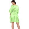 imageOussum Women Satin Silk Short Caftan Tunic Plus Size Beach Cover Up Kaftan Dress Sleepwear Nightwear Pajama DressesAmbrosia Green