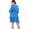 imageOussum Women Satin Silk Short Caftan Tunic Plus Size Beach Cover Up Kaftan Dress Sleepwear Nightwear Pajama DressesBlue Aster
