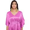 imageOussum Women Satin Silk Short Caftan Tunic Plus Size Beach Cover Up Kaftan Dress Sleepwear Nightwear Pajama DressesCamellia Rose