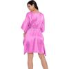 imageOussum Women Satin Silk Short Caftan Tunic Plus Size Beach Cover Up Kaftan Dress Sleepwear Nightwear Pajama DressesCamellia Rose