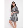 imageOussum Women Satin Silk Short Caftan Tunic Plus Size Beach Cover Up Kaftan Dress Sleepwear Nightwear Pajama DressesCastlerock Gray