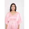imageOussum Women Satin Silk Short Caftan Tunic Plus Size Beach Cover Up Kaftan Dress Sleepwear Nightwear Pajama DressesCrystal Rose