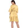imageOussum Women Satin Silk Short Caftan Tunic Plus Size Beach Cover Up Kaftan Dress Sleepwear Nightwear Pajama DressesGolden