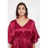 imageOussum Women Satin Silk Short Caftan Tunic Plus Size Beach Cover Up Kaftan Dress Sleepwear Nightwear Pajama DressesJester Red