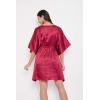 imageOussum Women Satin Silk Short Caftan Tunic Plus Size Beach Cover Up Kaftan Dress Sleepwear Nightwear Pajama DressesJester Red