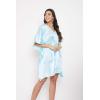imageOussum Women Satin Silk Short Caftan Tunic Plus Size Beach Cover Up Kaftan Dress Sleepwear Nightwear Pajama DressesPastel Blue