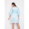 imageOussum Women Satin Silk Short Caftan Tunic Plus Size Beach Cover Up Kaftan Dress Sleepwear Nightwear Pajama DressesPastel Blue