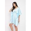 imageOussum Women Satin Silk Short Caftan Tunic Plus Size Beach Cover Up Kaftan Dress Sleepwear Nightwear Pajama DressesPastel Blue