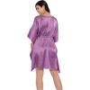 imageOussum Women Satin Silk Short Caftan Tunic Plus Size Beach Cover Up Kaftan Dress Sleepwear Nightwear Pajama DressesPurple Passion