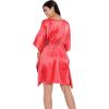 imageOussum Women Satin Silk Short Caftan Tunic Plus Size Beach Cover Up Kaftan Dress Sleepwear Nightwear Pajama DressesRed
