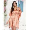 imageOussum Women Satin Silk Short Caftan Tunic Plus Size Beach Cover Up Kaftan Dress Sleepwear Nightwear Pajama DressesTerracotta