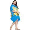 imageOussum Women Short Caftan Tunic Top Polyester Kaftan Dress Plus Size for BeachBlue Floral Tunics