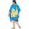 imageOussum Women Short Caftan Tunic Top Polyester Kaftan Dress Plus Size for BeachBlue Floral Tunics