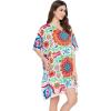 imageOussum Women Short Caftan Tunic Top Polyester Kaftan Dress Plus Size for BeachFloral Multi Tunics