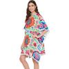 imageOussum Women Short Caftan Tunic Top Polyester Kaftan Dress Plus Size for BeachFloral Multi Tunics
