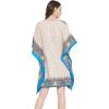 imageOussum Women Short Caftan Tunic Top Polyester Kaftan Dress Plus Size for BeachIvory Abstract Printed Tunic