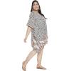 imageOussum Women Short Caftan Tunic Top Polyester Kaftan Dress Plus Size for BeachLeopard Paisley Tops