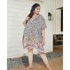 imageOussum Women Short Caftan Tunic Top Polyester Kaftan Dress Plus Size for BeachLeopard Paisley Tops