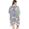 imageOussum Women Short Caftan Tunic Top Polyester Kaftan Dress Plus Size for BeachNavy Blue Printed Tunic Tops