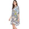 imageOussum Women Short Caftan Tunic Top Polyester Kaftan Dress Plus Size for BeachNavy Blue Printed Tunic Tops