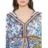 imageOussum Women Short Caftan Tunic Top Polyester Kaftan Dress Plus Size for BeachNavy Blue Printed Tunic Tops