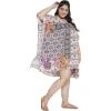 imageOussum Women Short Caftan Tunic Top Polyester Kaftan Dress Plus Size for BeachPink multicolor