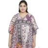 imageOussum Women Short Caftan Tunic Top Polyester Kaftan Dress Plus Size for BeachPink multicolor