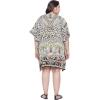 imageOussum Women Short Caftan Tunic Top Polyester Kaftan Dress Plus Size for BeachYellow  Black Leopard Print