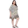 imageOussum Women Short Caftan Tunic Top Polyester Kaftan Dress Plus Size for BeachYellow  Black Leopard Print