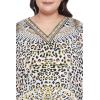 imageOussum Women Short Caftan Tunic Top Polyester Kaftan Dress Plus Size for BeachYellow  Black Leopard Print