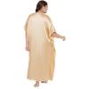imageWomen Embroidery Fancy Long Kaftan Plus Size Satin Silky Maxi Dress Embroidered African Caftan Kimono Gown DressesApricot Gelato
