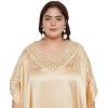 imageWomen Embroidery Fancy Long Kaftan Plus Size Satin Silky Maxi Dress Embroidered African Caftan Kimono Gown DressesApricot Gelato