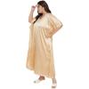 imageWomen Embroidery Fancy Long Kaftan Plus Size Satin Silky Maxi Dress Embroidered African Caftan Kimono Gown DressesApricot Gelato